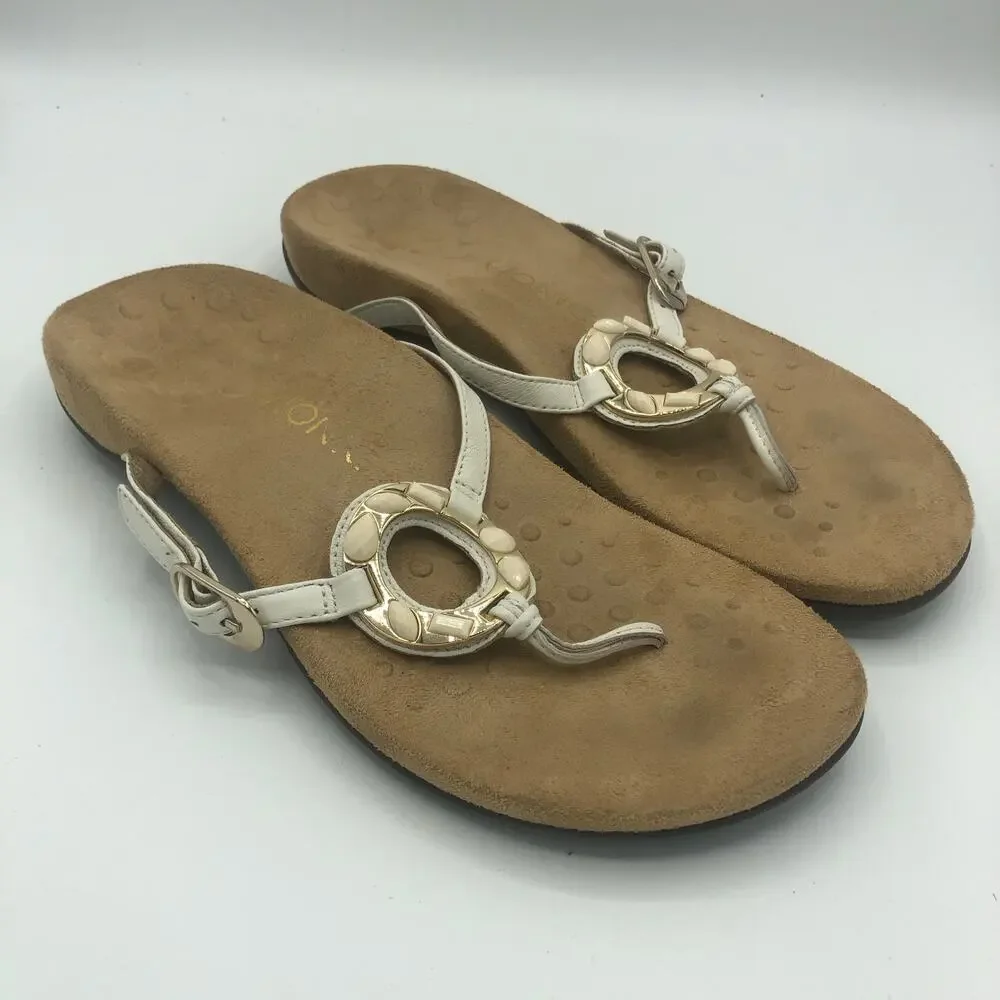 Vionic 340 Ricci Beaded Slip On Flip Flop Thong Sandals | Women's Size 8